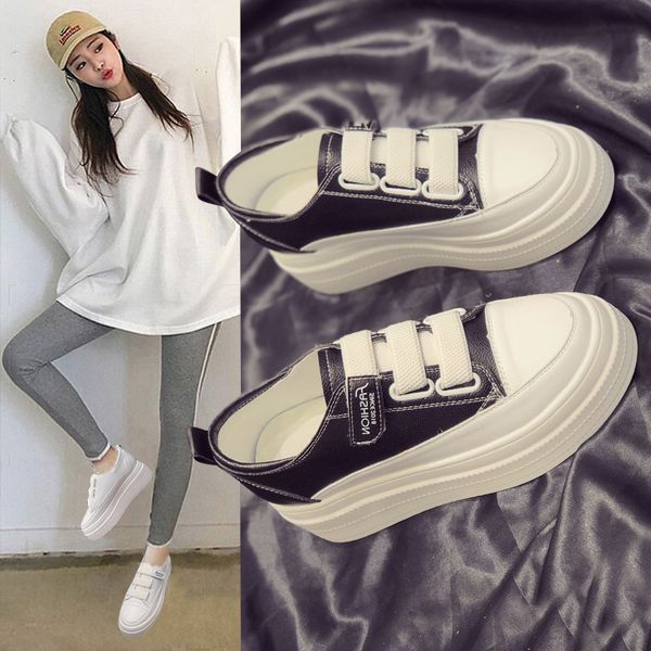 

tleni white increased high sneakers female 2019 autumn new thick bottom shoes wild black sports shoes zq-21