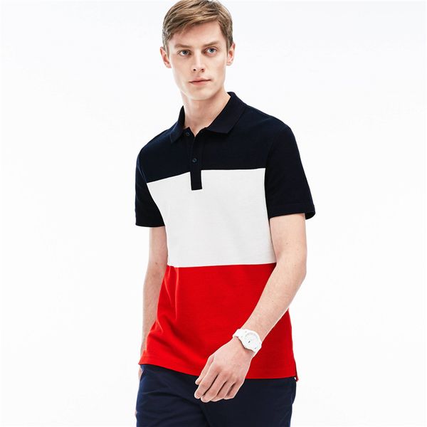 

splice men's short sleeve crocodile shirts summer 100%cotton casual shirt for men fashion homme, White;black