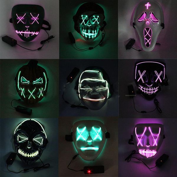 

halloween led glowing mask creative cosplay halloween third gear switching flash cold light mask fashion party supplies dhl an2644