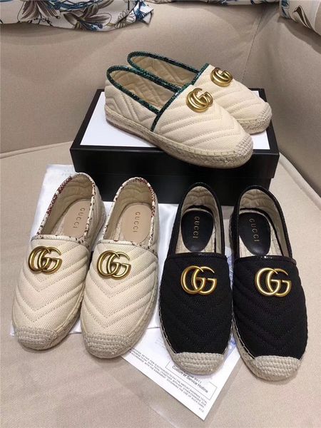 

sell brand handmade women low-espadrilles fisherman shoes designer luxury loafers rubber sole flat slip-on dress shoes 35-41, Black