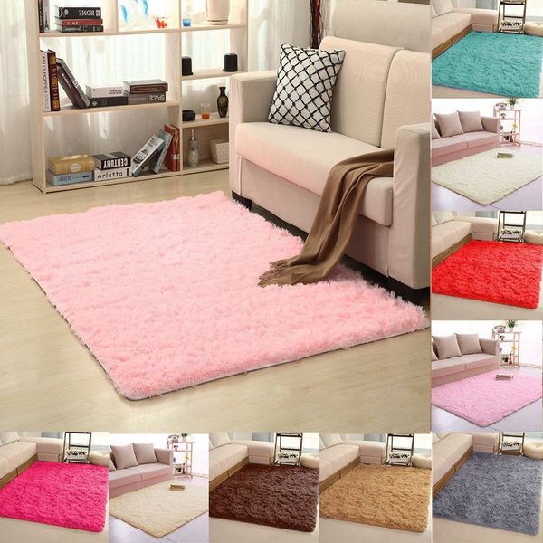 

rectangle floor mat 40*60 50*80 50*120cm fluffy rugs anti-skid shaggy area carpets for living room bedroom study home decoration