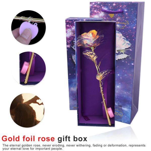 

1pcs 24k gold foil rose forever love wedding decor high imitation holiday gift valentine's day activities gifts lasts