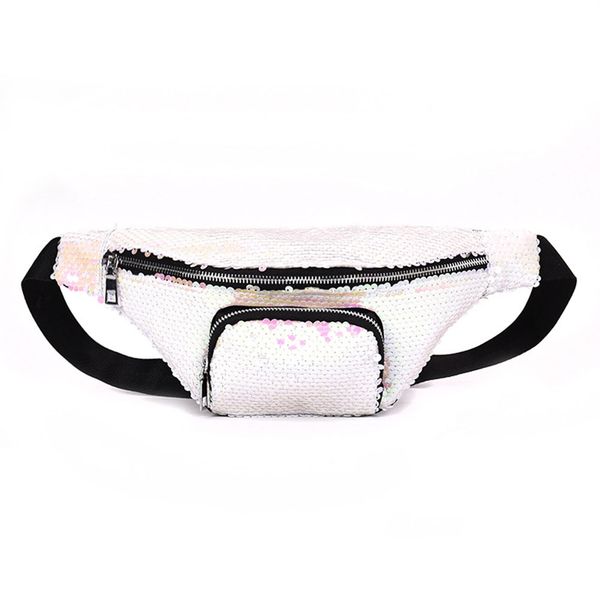 

festival dating travel zipper closure pouch purse glitter sequin portable money waist bag fanny pack adjustable straps key