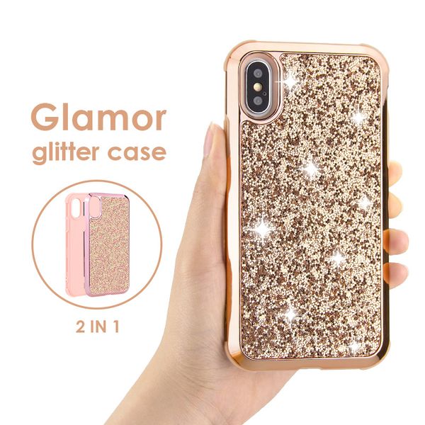 

Гибрид 2 в 1 Slim Защитный чехол для iphonex xr xs max блестящий чехол для iphone 8 7 6 6S Plus