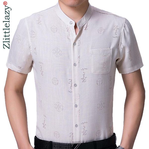 

2019 brand casual pocket summer luxury short sleeve slim fit men shirt sinogram social dress shirts mens fashions jersey 51526, White;black