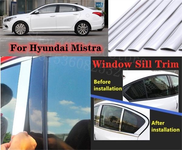 

puou high-quality car full window pillar trim cover stainless steel chrome decoration for mistra 2013-2017 car styling