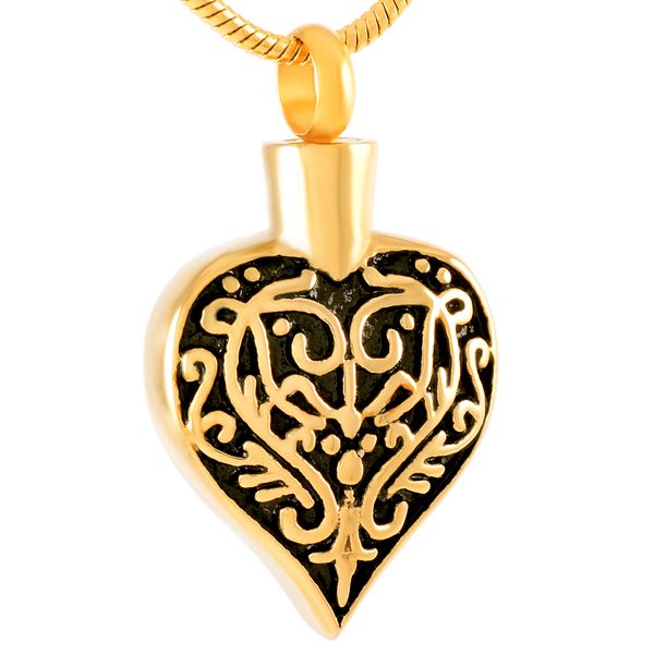 

new z299 gold flower heart cremation necklaces for ashes - engraving stainless steel memorial urn jewelry - keepsake pendant, Silver