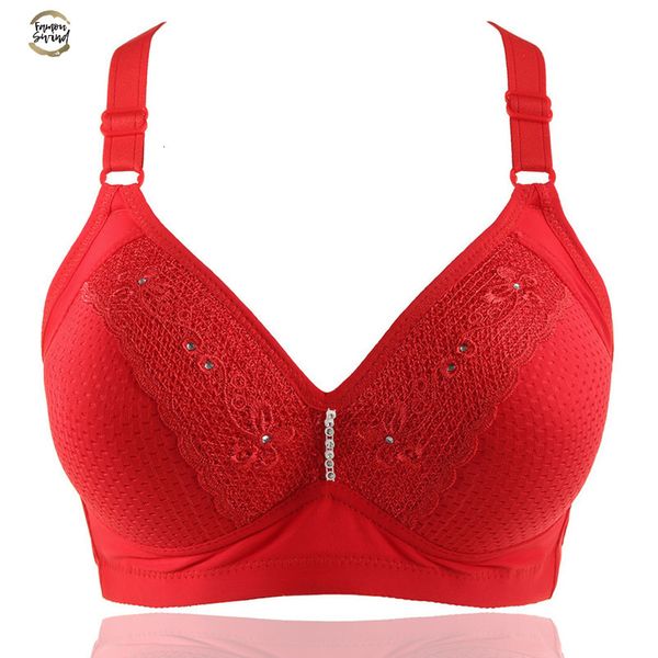 

full embroidery coverage bras for women thin cup lace brassiere wireless b c cup underwears black beige, Red;black
