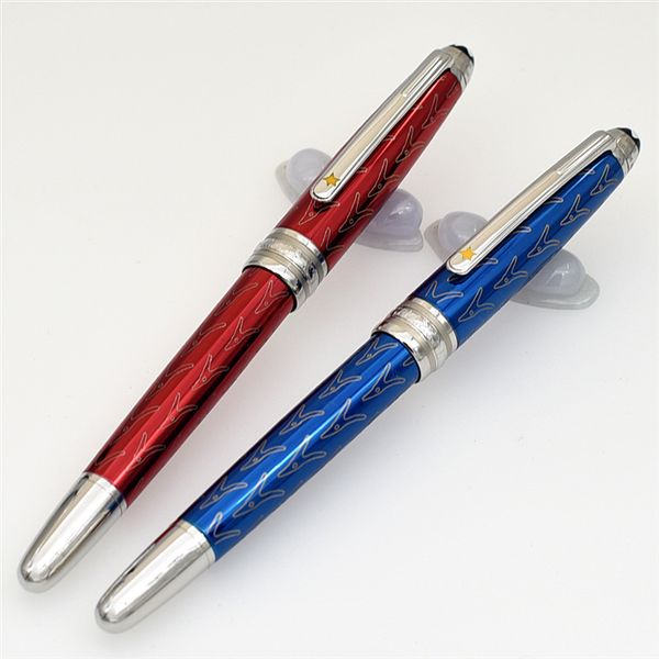 

luxury 5a brilliant blue/red petit prince metal brand roller ball pen / ballpoint pen designer pens writing smooth with mb serial number, Blue;orange