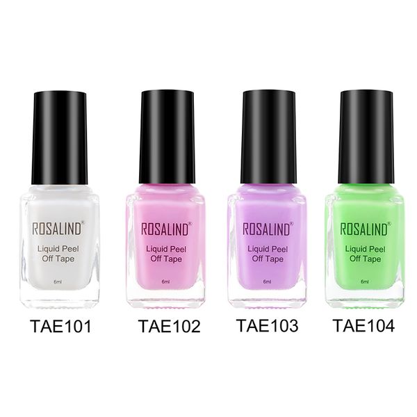 

rosalind nail primer peel off tape 6ml 4 colors nail gel polish art care peel off base coat all for manicure art