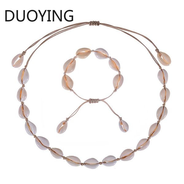 

ожерелье нового способа природные cowrie shell handmade сплетенный регулируемое boho hawaii sea beach choker для женщин девушки jewelry, Golden;silver