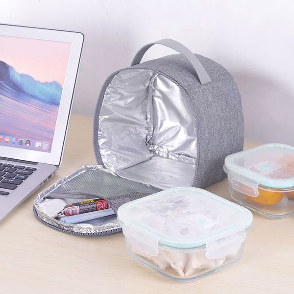 

bag organizer portable insulated thermal lunch bags cooler bento box tote women men office picnic storage ladies fruit case, Blue;pink