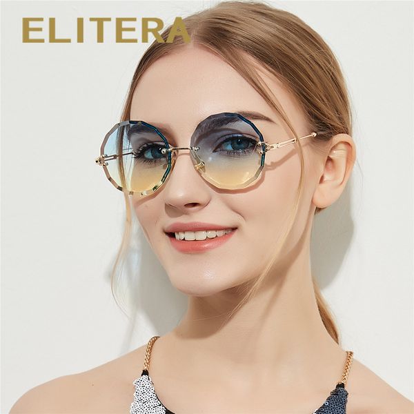 

elitera round lady's fashion sunglasses with colorful transparent lens, White;black