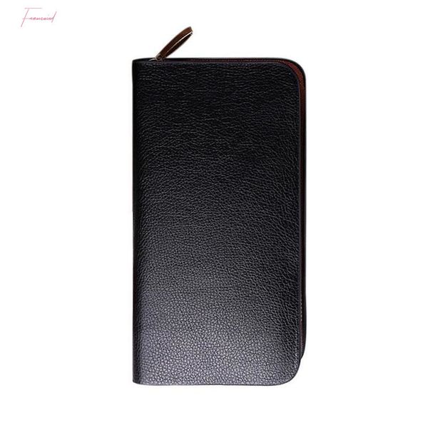 

leather man wallet concise money bag huge capacity coin purse coin card holder fashion 2019 male long handbags male clutch, Red;black