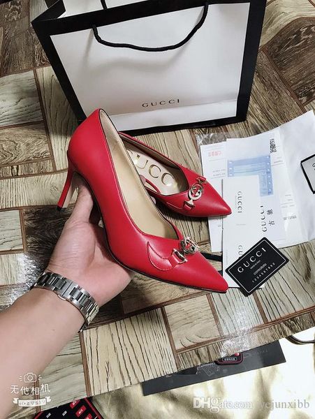 

a1 high heel designer high heels genuine leather stilettos slip dress shoes party shoes size 35-41, Black