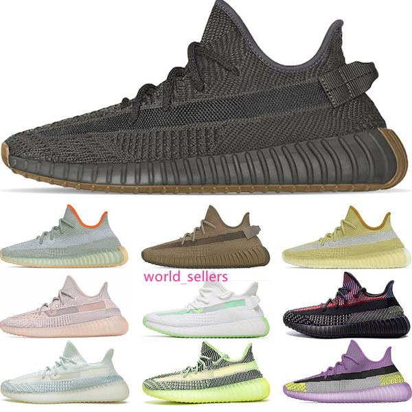 

cinder kanye west running shoes earth marsh desert sage cloud white static 3m reflective mens sneakers womens sports size 36-47