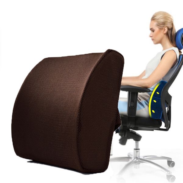 

home office gel memory foam back cushion lumbar support back massager pillow car chair relieve pain waist cushion