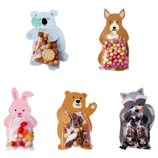 

10pcs / серия симпатичный мультфильм медведь annimal конфеты сумки baby shower birthday party украшения дети печенье конфеты подарочные паке