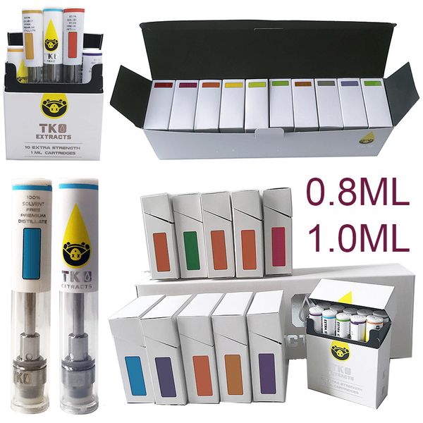 

TKO Vape картриджи упаковка стеклянный бак толстое масло Vape картриджи 0.8 мл 1 мл керамические пустые Vape Pen тележки испаритель электронные сигареты 510 резьба