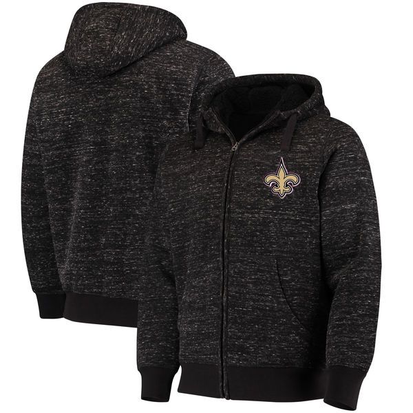 

men new orleans saints g-iii sports by carl banks discovery sherpa full-zip nfl jacket - heathered black, Blue;black