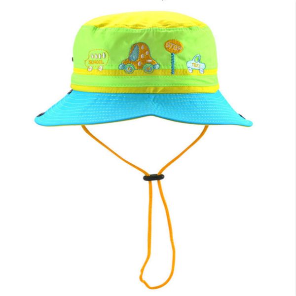 

jamont] rose blue yellow green wide brim quick-drying children summer hat baby boy girl sun bucket hat kids fisherman panama