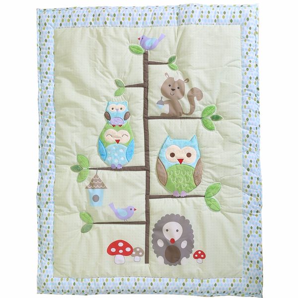 

embroidery nursery quilt, baby comforter for girl or boy soft decoration