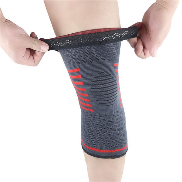 

gray basketball riding knee protectors fitness running cycling knee support braces elastic nylon sport compression pad, Black;gray