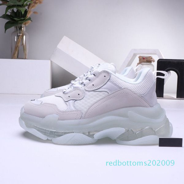 

pairs 17fw triple s sneakers mens women casual shoes triple s clear sole white green black rainbow sports outdoor dad shoe2 r09