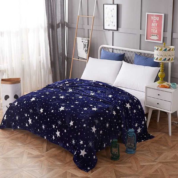 

bright stars bedspread blanket 200x230cm high density super soft flannel blanket to on for the sofa/bed/car portable plaids