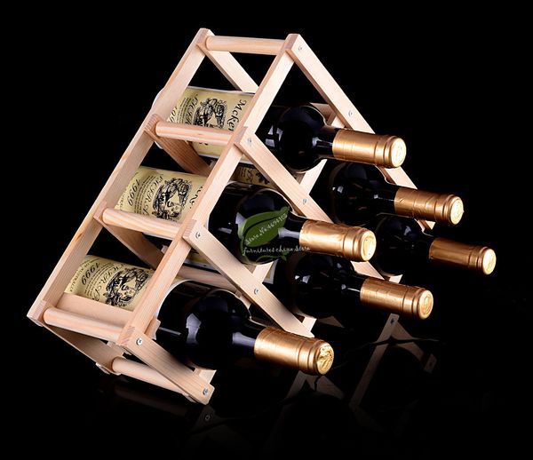 

home wood creative folding wine rack 3/6/10 bottle folding wine rack decor bottle holder bar accessories home bars
