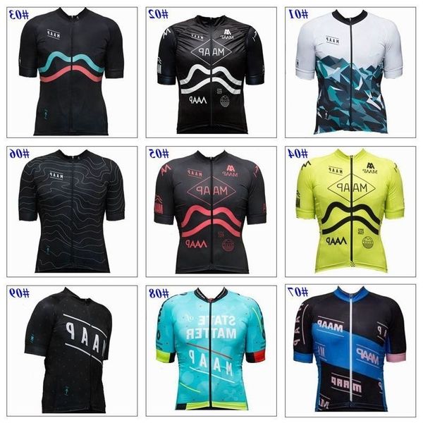 

maap cycling short sleeves summer style for men women cycling jerseys mtb quick dry ropa millot xs-4xl 9 colors bike wear, Black