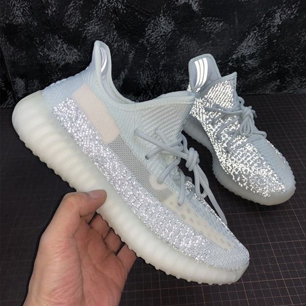 

v2 black fu9161 kanye west runnig shoes men women gid glow in the dark eh5360 clay zebra outdoor sneakers size 36~46, White;red