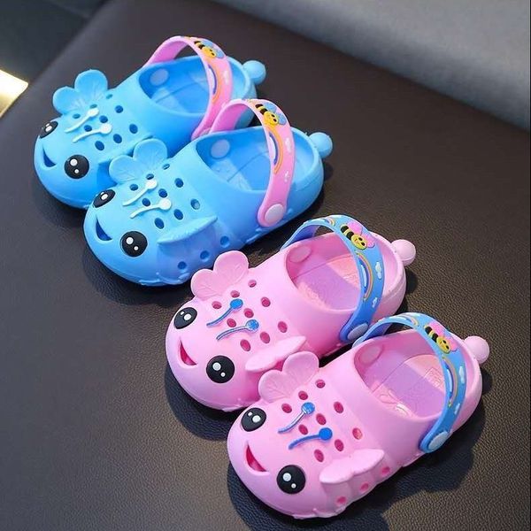 

children summer cute cartoon sandals quick-dry beach clogs slippers light-weight non-slip wear-resistant boy girl slip-on shoes, Blue;gray
