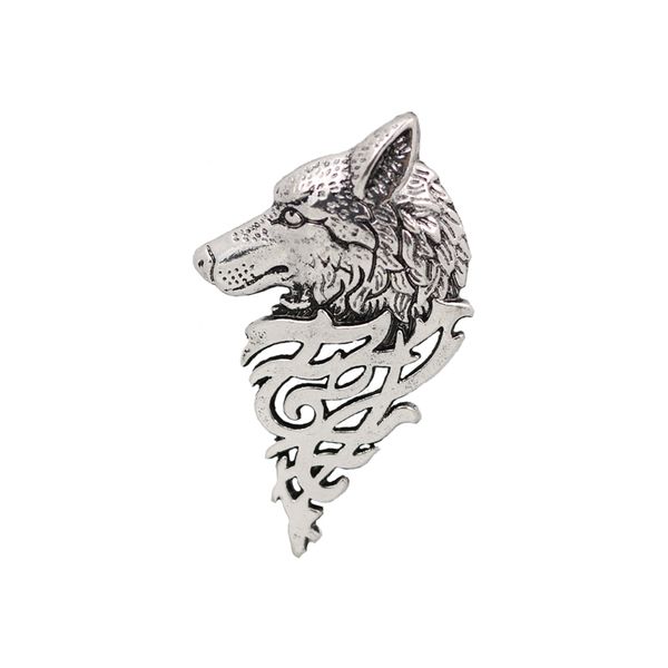 

retro wolf brooch pin badge lapel pin shirt suit mens wedding party jewelry, Gray
