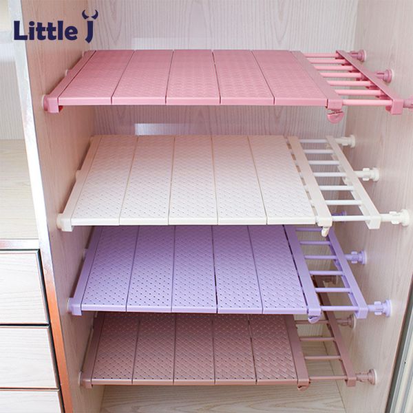 2019 Adjustable Closet Organizer Diy Wardrobe Space Saving Rack Shoe Racks Wall Mounted Kitchen Storage Bathroom Shelf Q190429 From