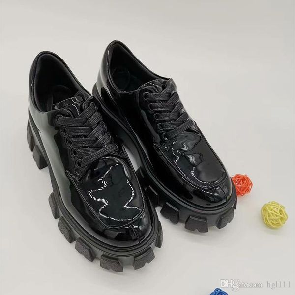 

women's shoes new spring and autumn leather sponge cake thick bottom small shoes women's british wind winter patent leather increa