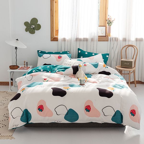 

diagonal printing quality pure natural comfortable cotton bedding sets bedsheet adults children duvet cover sets bedding new xl8