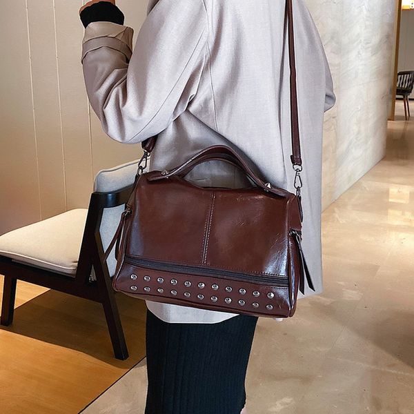 

large capacity shoulder bags nubuck leather handbags tote purses crossbody bags for women fur ball decor sac main femme #t