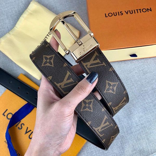 

fashion clover designer belts luxury belt for man women brand leather belt casual gold color needle buckle width 34mm with box, Black;brown