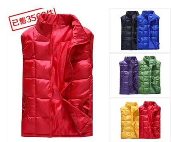 

women's warm winter down cotton vest female autumn spring fashion vest female leisure yellow green pink red black, Black;white