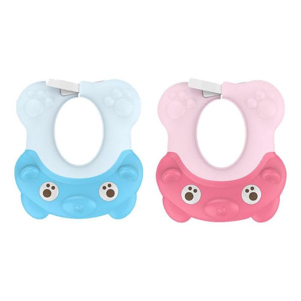 

cute adjustable baby plastic bath hat toddler bathing hats waterproof kids shampoo shower cap baby bath care product shampoo cap