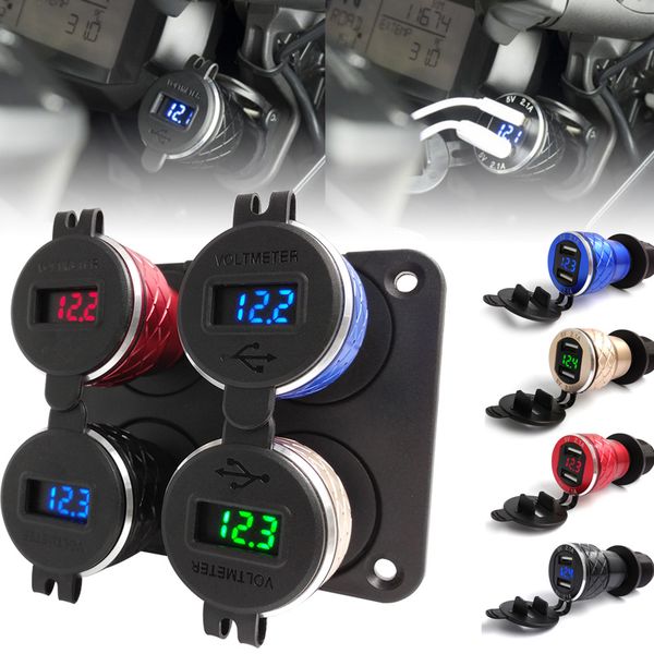 

quick charge 3.0 dual usb motorcycle charger plug socket cigarette lighter adapter led display for f800gs r1250gs r1200gs