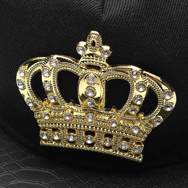 

мужчины женских snapback hat king корона бейсболка регулируемой hip hop папа шляпа gold / silver / black остроконечного rhinestone кристалл, Blue;gray