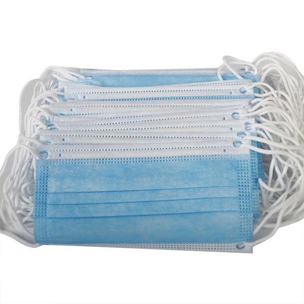 

protective face mouth mask disposabl waterproof dustproof mouth mask 95% meltblown cloth 3-layer protection dustproof cloth