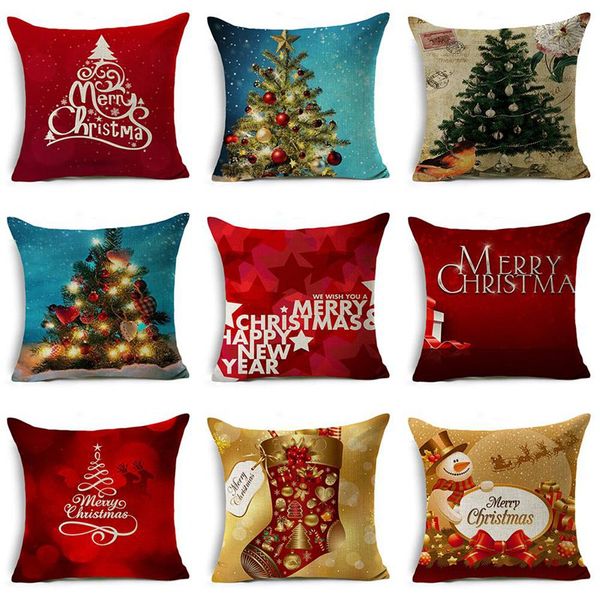 

45x45 square pillow cover cushion case toss pillowcase hidden zipper closure pillows christmas style pattern pillow case decor 3