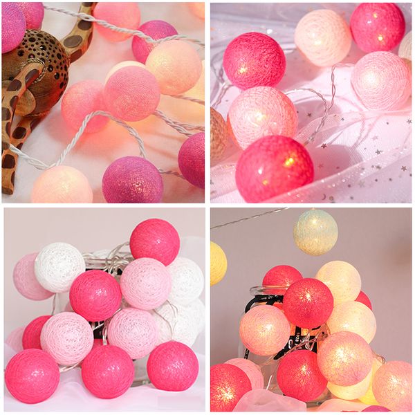 

20 leds cotton ball string lights for outdoor decoration wedding holiday garland christmas globe lighting chain new