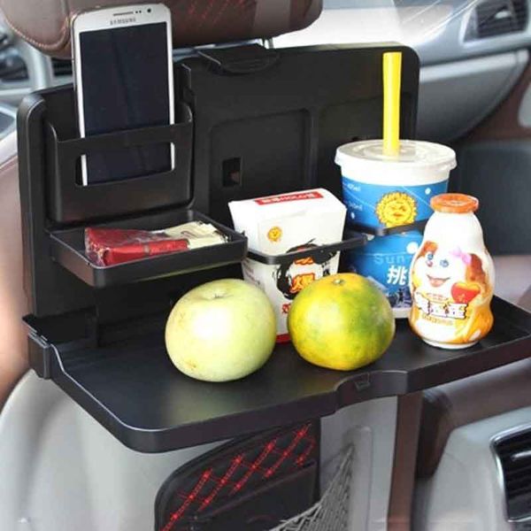 

folding auto car back seat table drink food stand desk cup tray holder