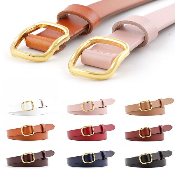 

alloy pin buckle women's jeans skirt belt strapnew thin waist belt for dress adjustable candy color female cinto mulher, Black;brown