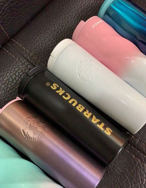 

new fashion starbucks cup lavender powder purple gradient goddess cup stainless steel coffee accompanying couple cup a191111