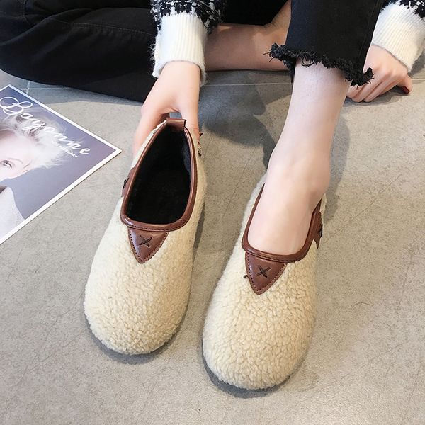 

round toe boat shoe casual woman platform shoes women's moccasins modis loafers fur mixed colors autumn 2019 new fall basic, Black